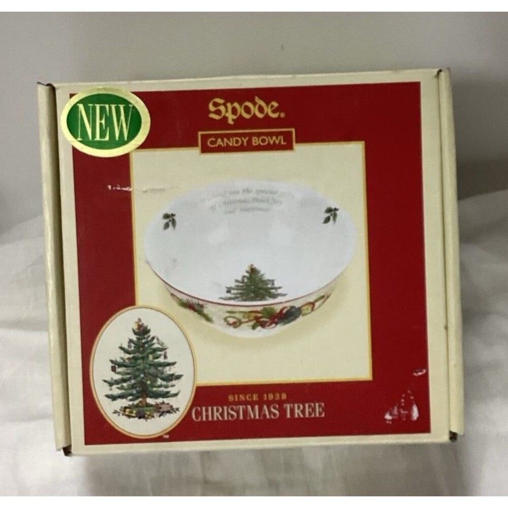Spode Christmas Tree Candy 6” Bowl Bless This Home Bowl with Boarder 2009